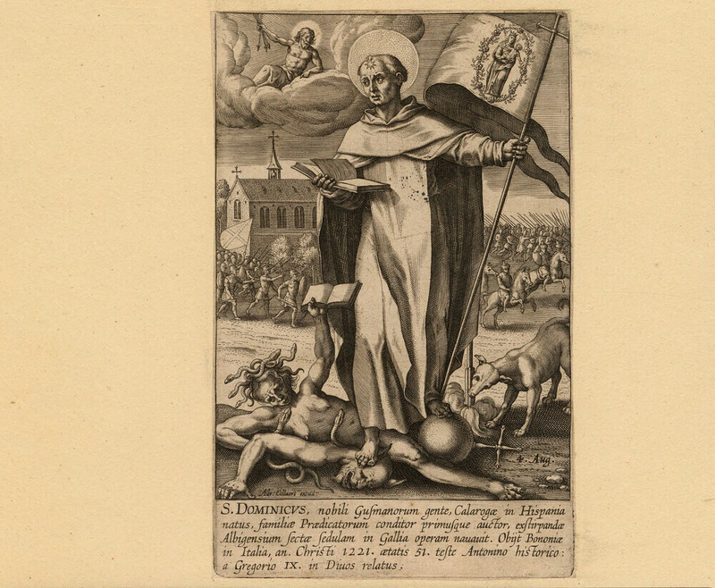St Dominic trampling Heresy