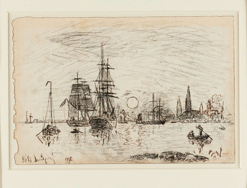 Soleil couchant, port d'Anvers