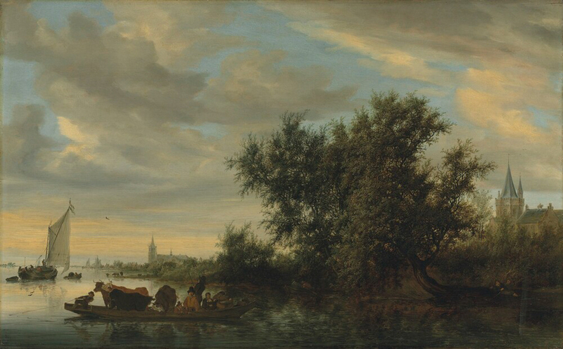 River Landscape in Herwen and Aerdt with a Ferry