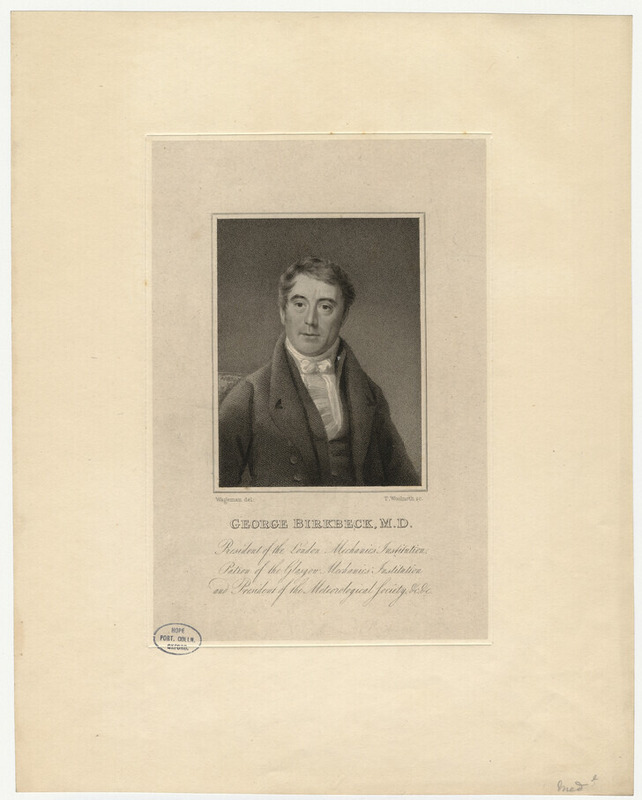 Portrait of G. Birkbeck