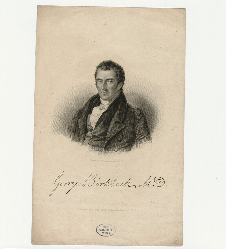 Portrait of G. Birkbeck