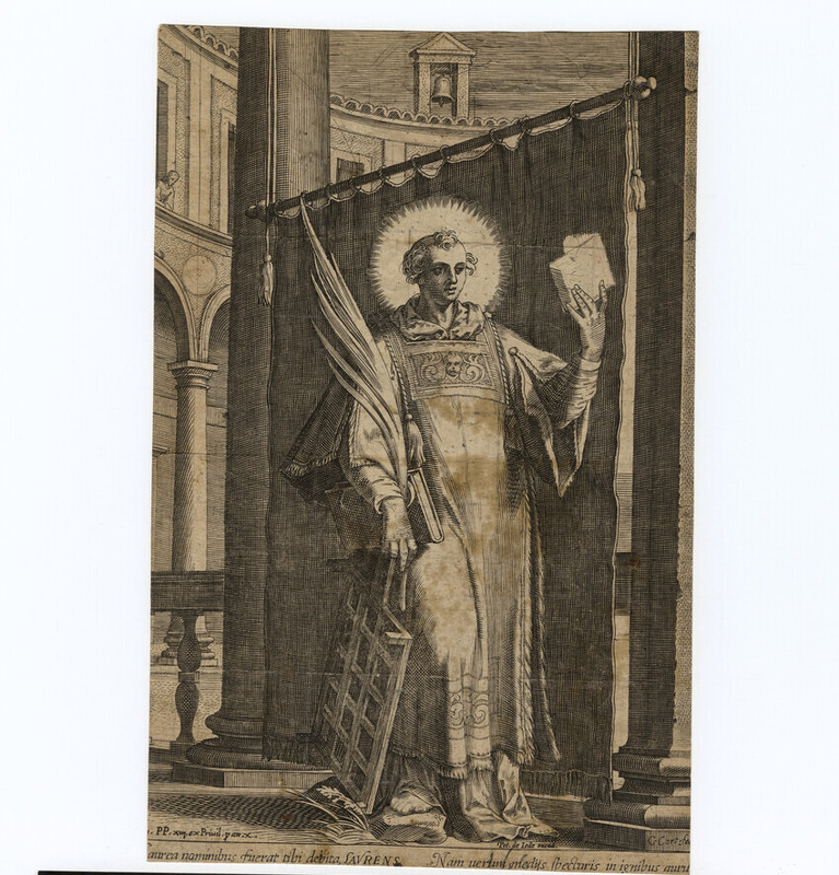 St Laurence with the instruments of his martydom