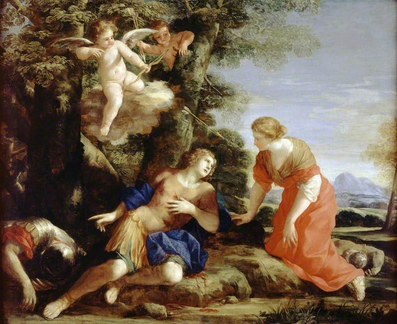 Angelica encountering the wounded Medoro