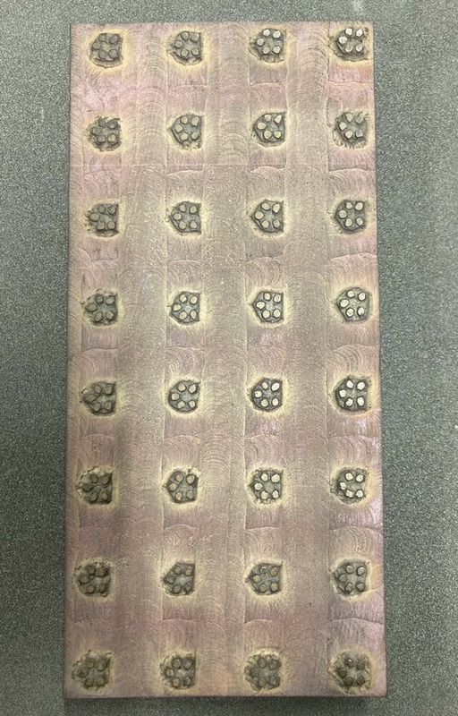 One of two woodblocks for Violets, repeat pattern for cover to 'Christabel, Kubla Khan, Fancy in Nubibus, and Song from Zapolya' by Samuel Taylor Coleridge