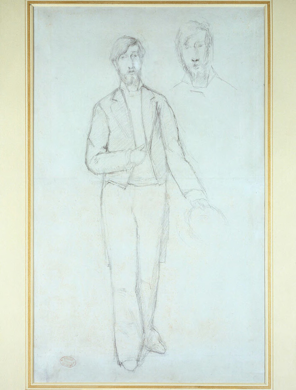 Whole-length study of a man with a separate study of his head