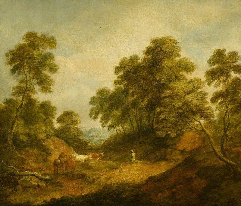 A Wooded Landscape with Cattle