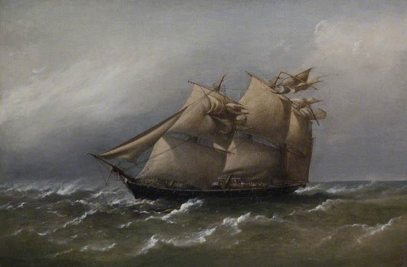 ‘HMS Fawn’ Caught in a White Squall, Bass Straits, Australia (Commander, Ralph P. Cator)