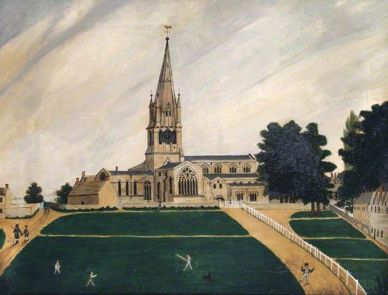 St Mary's Church, Witney, with the Green in the Foreground