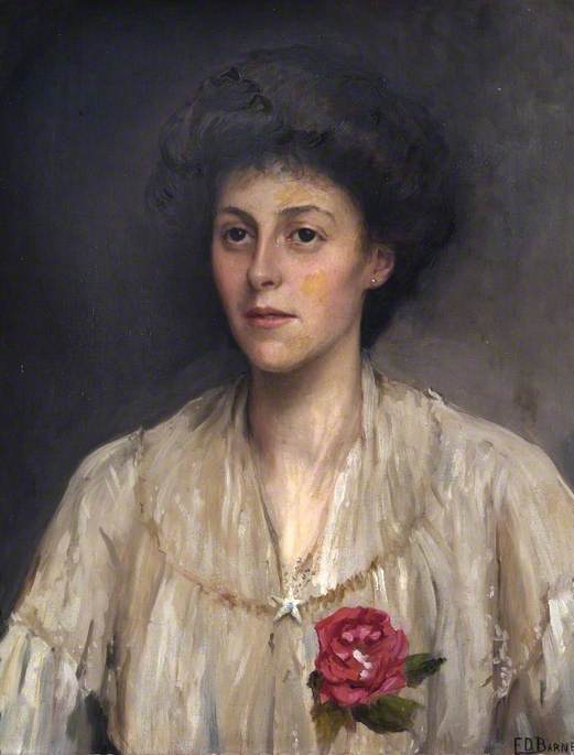 A Lady in a White Dress with a Rose