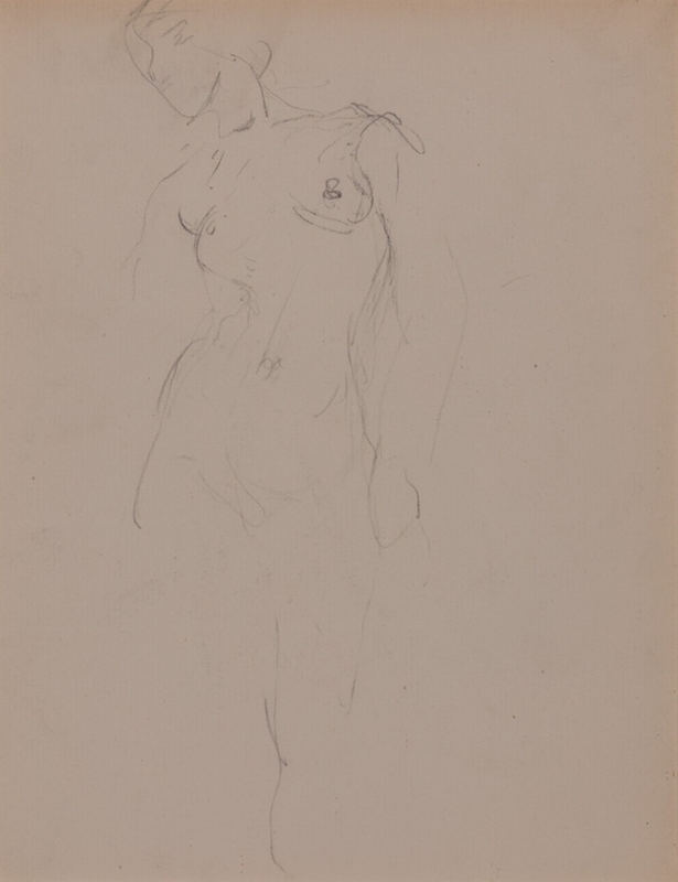 Standing Female Nude (recto); Study of a Seated Woman (verso)