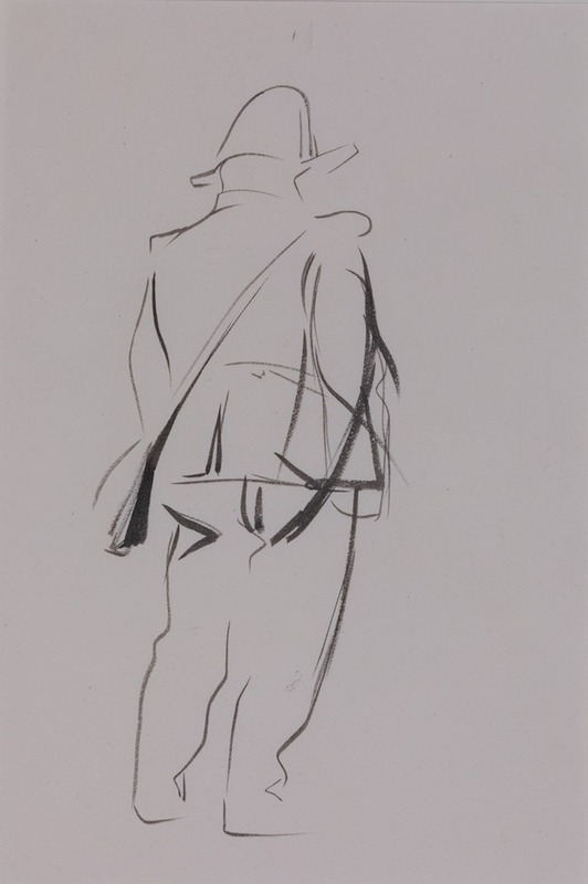 Back View of Military Figure