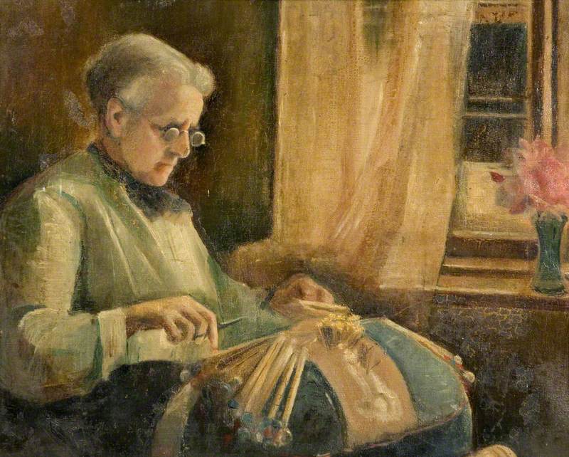 The Lacemaker (Mrs Newell Making Lace)