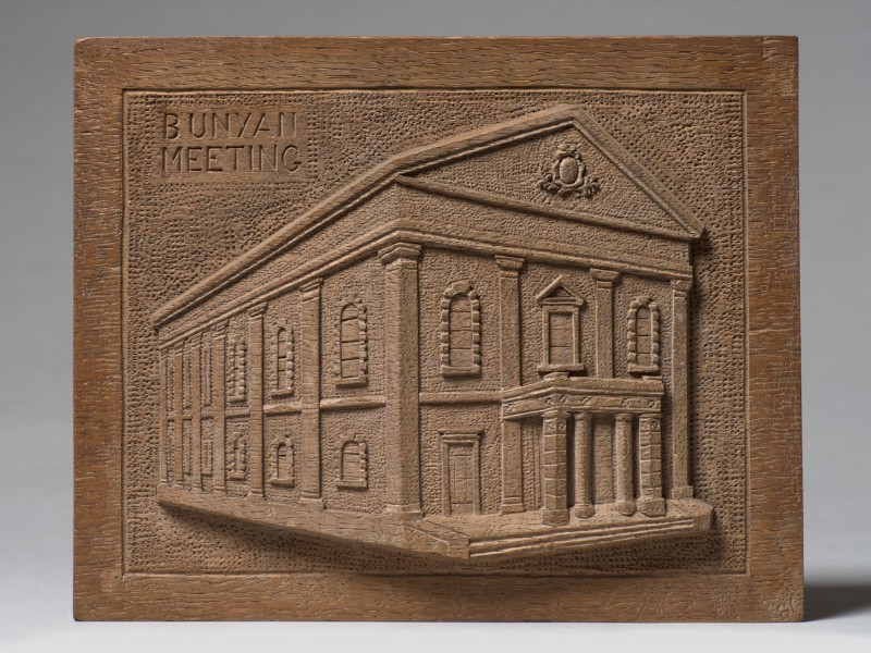 Carving of the 'Bunyan Meeting'
