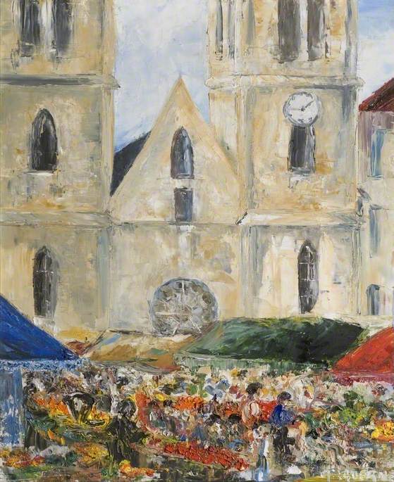 The Market and the Cathedral, Bourgoin-Jallieu, France