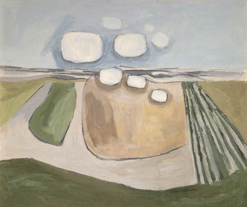 White Clouds Encountering a Field