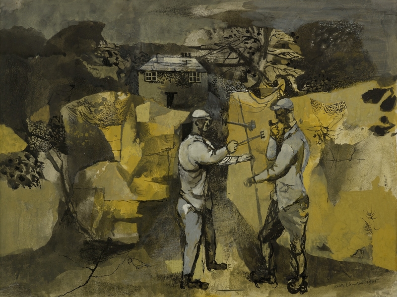 Workmen with a Weather Vane