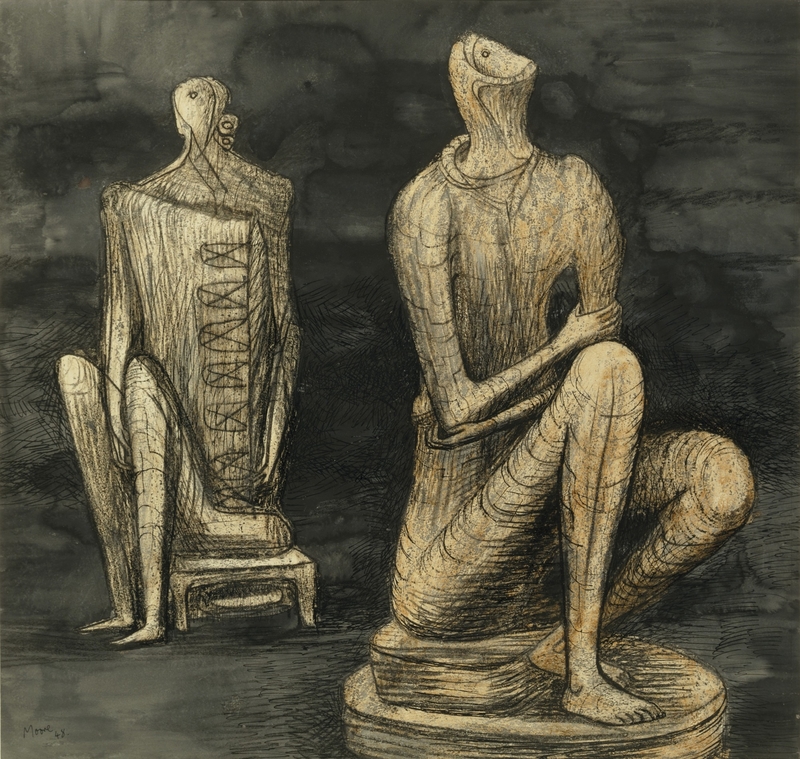 Two Seated Figures