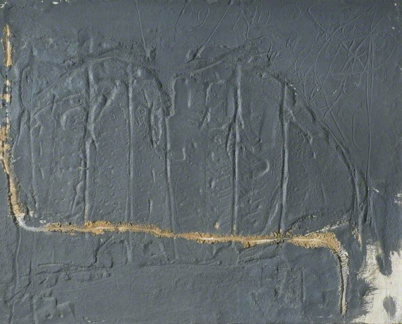 Grey Relief with an Ochre Line