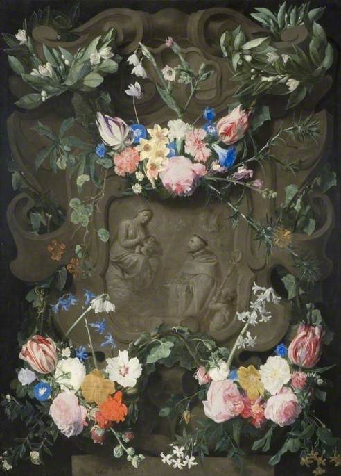 The Miracle of St Bernard in a Garland of Flowers