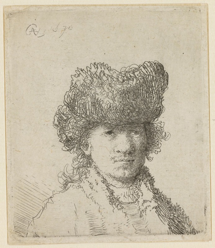 Self-portrait in a fur cap: Bust