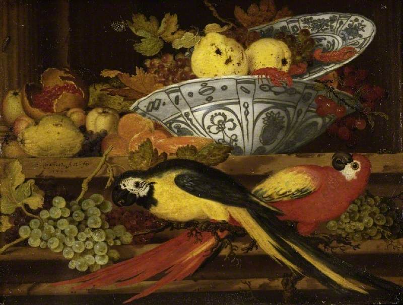 Still Life with Fruit and Macaws