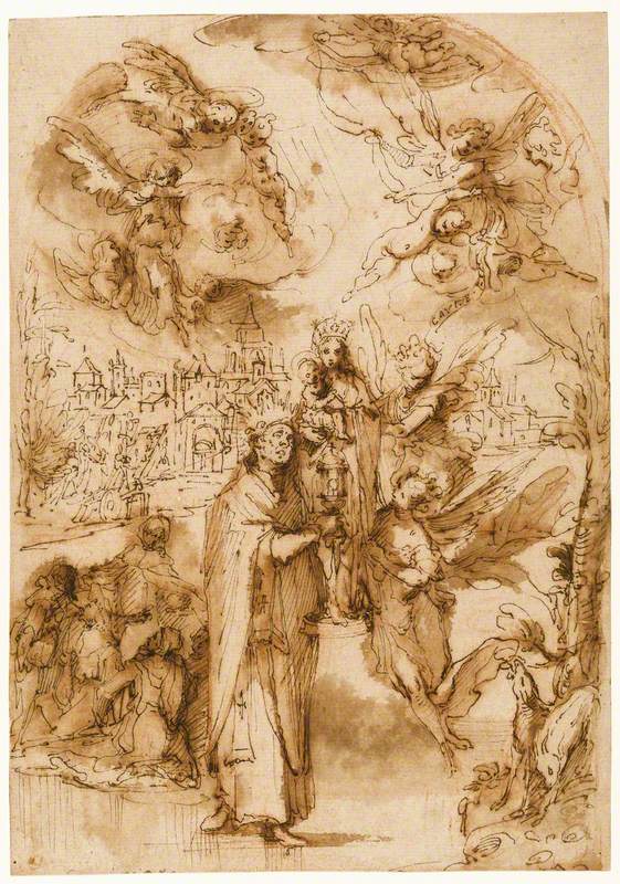 Design for an Altarpiece, a Miracle of Saint Hyacinth