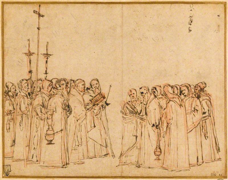 Two Groups of Ecclesiastics, Facing One Another