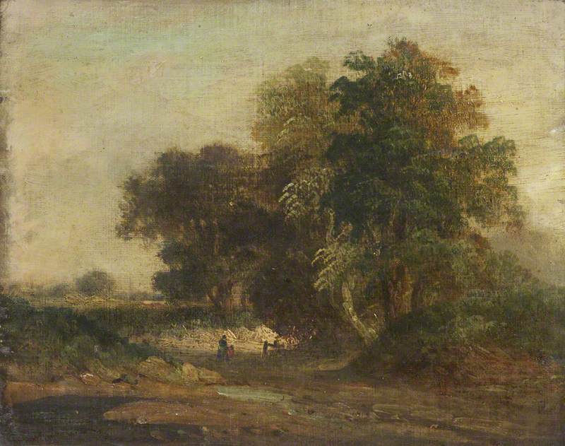 Landscape: Trees and Sandy Stream
