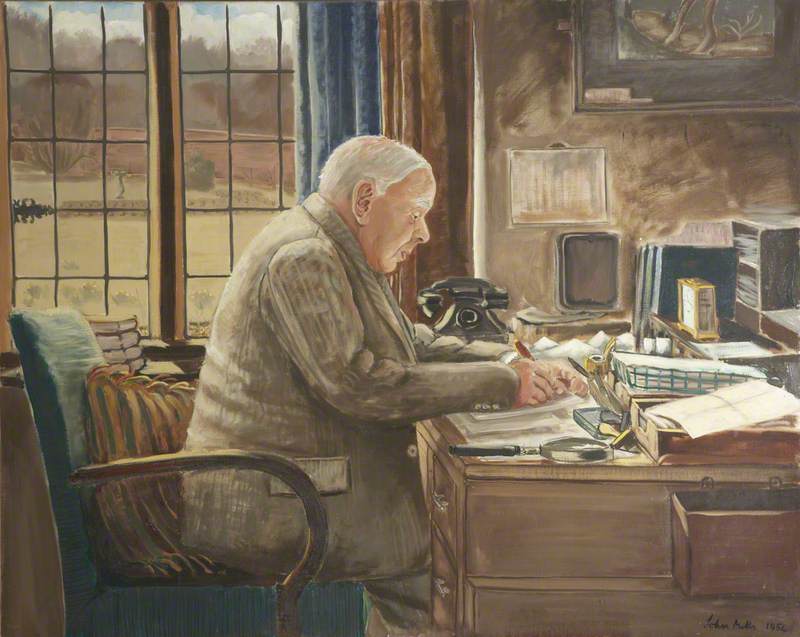 John Howard Whitehouse (1873–1955), in His Study, New House, Bembridge School