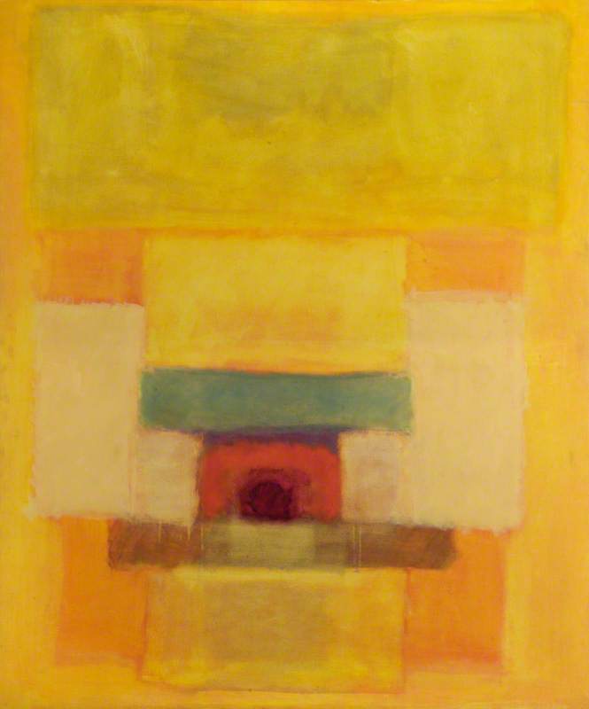 Yellow Abstract with Red Square*