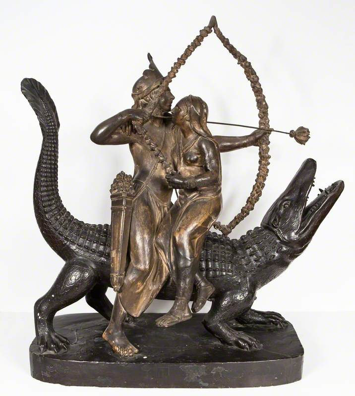 The Hindu Deity Camadeva with His Mistress on a Crocodile