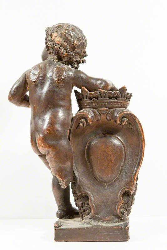 A Cupid Supporting a Shield