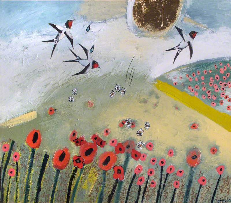 Poppy Field with Swallows