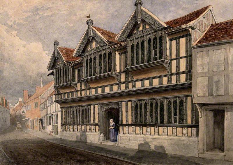 Ford's Hospital (Grey Friars Hospital), Coventry: A Woman Standing at the Entrance