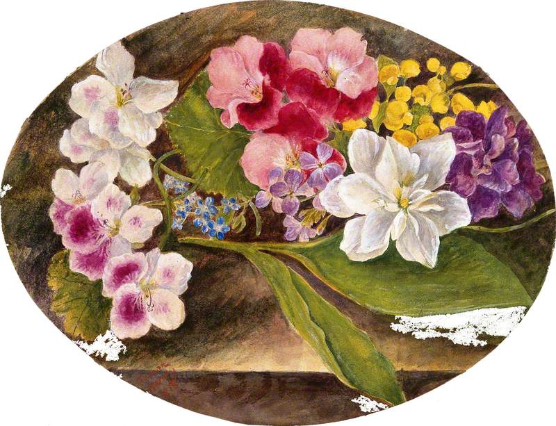 Flowers and Leaves in a Still Life