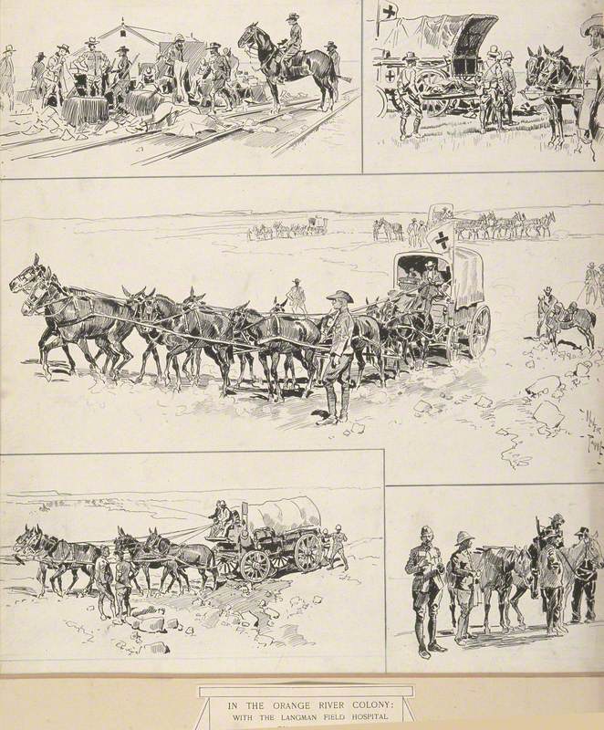 Boer War: Five Sketches of the Ambulance Service and Langman Field Hospital within the Orange River Colony