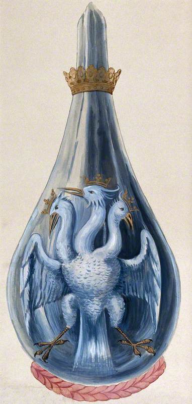 A Three-Headed Eagle in a Crowned Alchemical Flask, Representing Mercury Sublimated Three Times