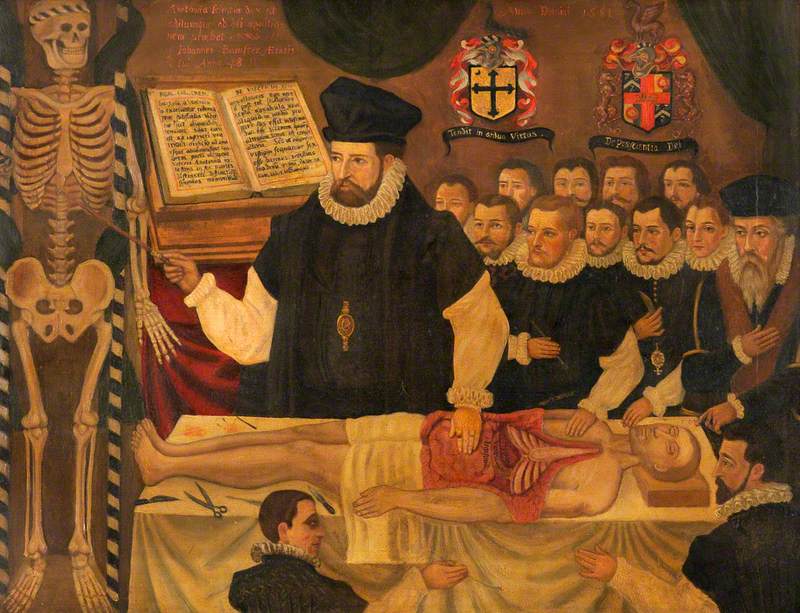 John Banester Giving the Visceral Lecture at Barber-Surgeons' Hall, London, 1581