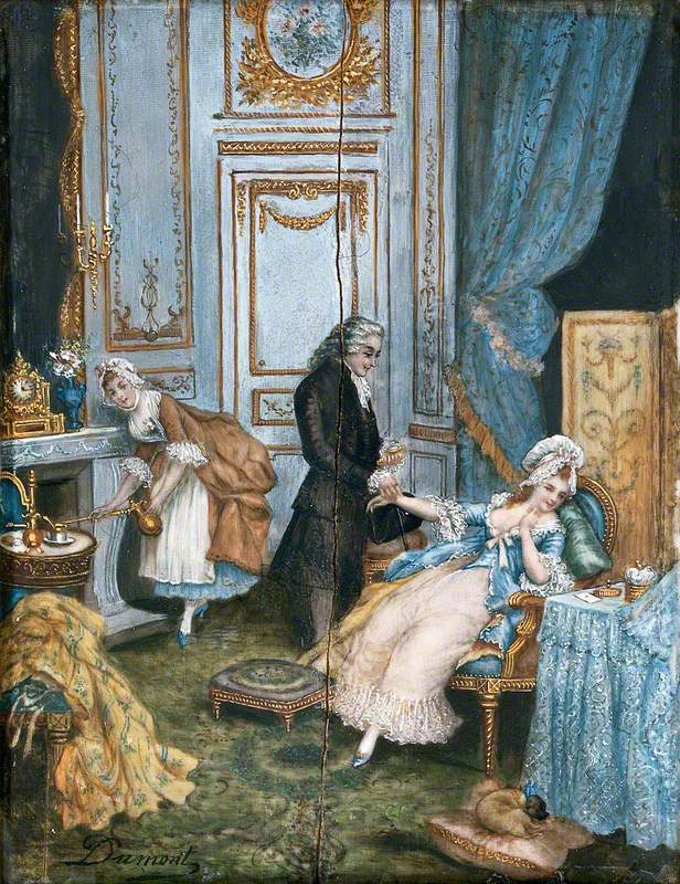 A Physician Taking a Lady's Pulse in Her Boudoir