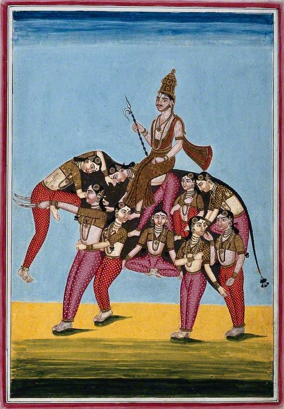 Girl Acrobats Forming the Shape of an Elephant at the Circus of Srīrangam