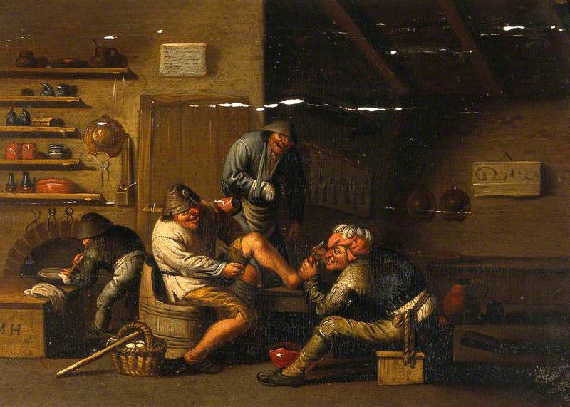 A Surgeon Operating on a Man's Foot