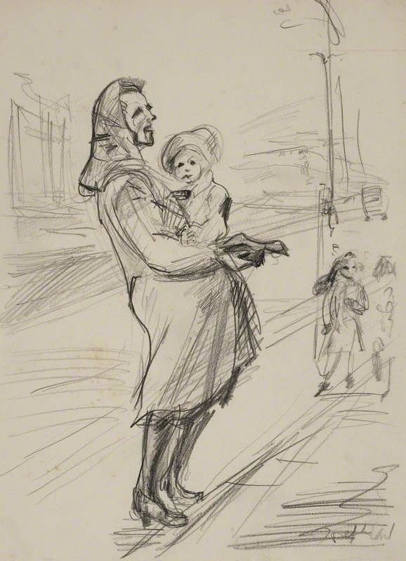 Beggar Woman on Liffey Bridge Dublin