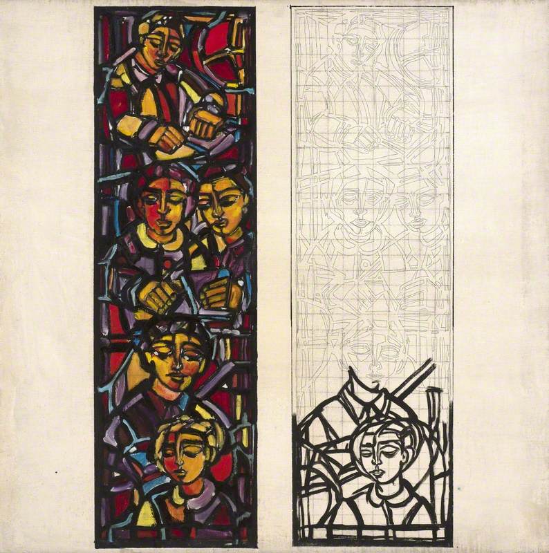 Studies for Stained Glass with Sketched Tracery