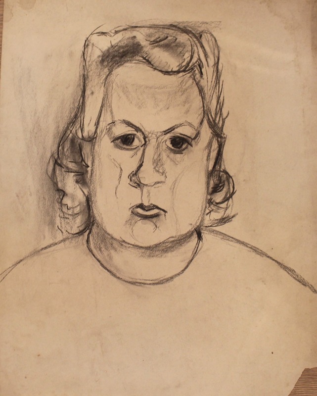 Untitled Drawing (Woman with Shoulder Length Blonde Hair)