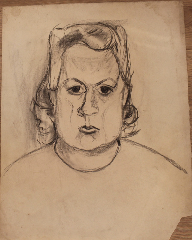 Untitled Drawing (Woman with Shoulder Length Blonde Hair)