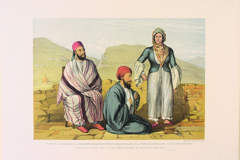 Costume and likeness of the present Samaritan priest, Rabbi Amram and his family at Nablous, the ancient Sychar