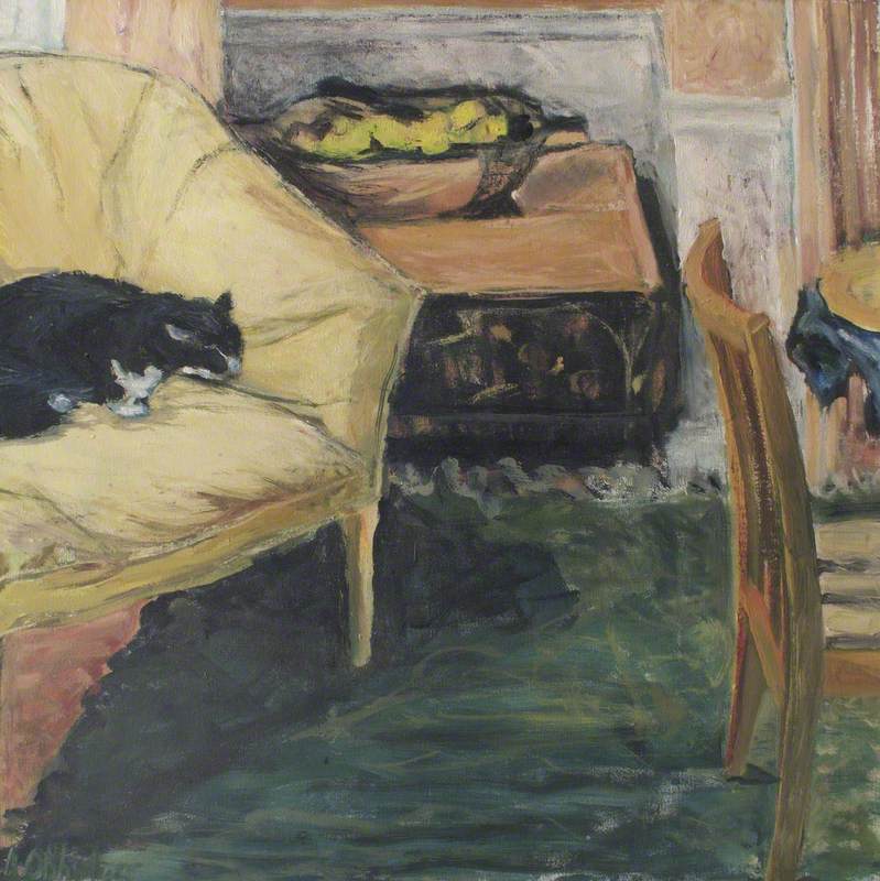 Cat on a Yellow Couch