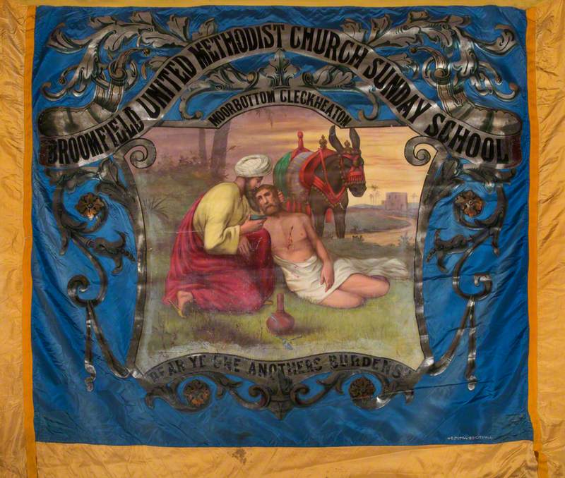 Banner from the Broomfield United Methodist Church Sunday School, Moorbottom, Cleckheaton