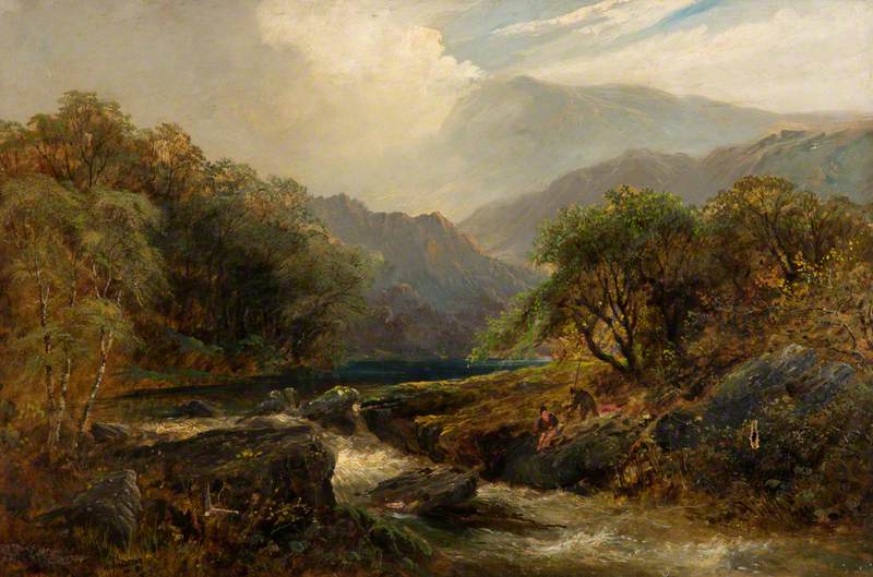 Landscape with a Lake and a Waterfall