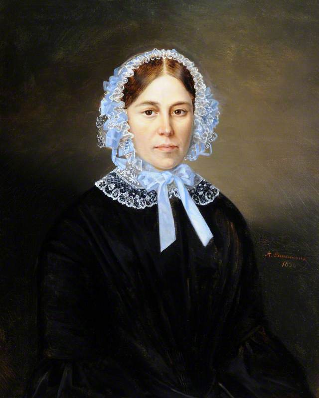 Portrait of a Young Lady in a Blue Bonnet